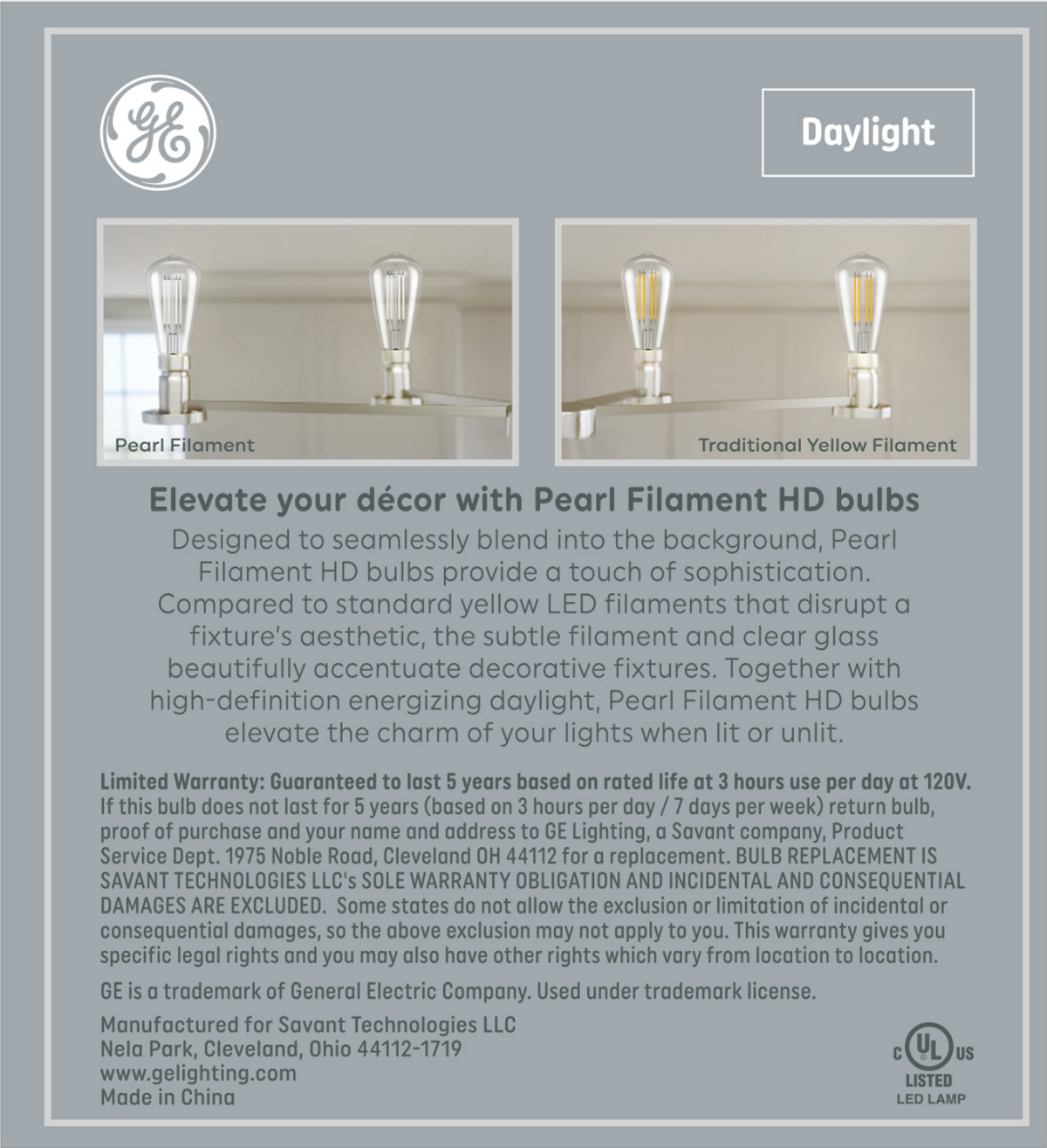 slide 2 of 2, GE GE Refresh HD LED 60 Watt Replacement, Daylight, ST19 Wound Filament Edison Bulbs (2 Pack), 1 ct