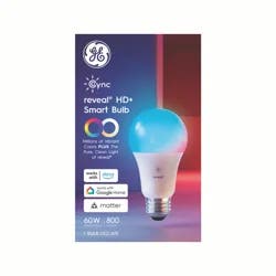 GE Household Lighting GE CYNC Reveal Smart A21 LED Light Bulbs Full Color: Voice Control, Energy Star, Alexa & Google Compatible, 800 Lumens