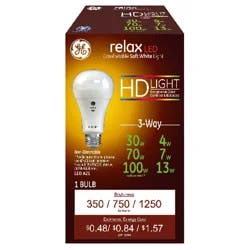 GE Relax LED Soft White 3-Way 4/7/13 Watts Light Bulb 1 ea