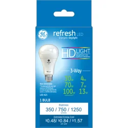 GE Refresh 30/70/100 Watts Daylight 3-Way LED A21 Light Bulb 1 ea