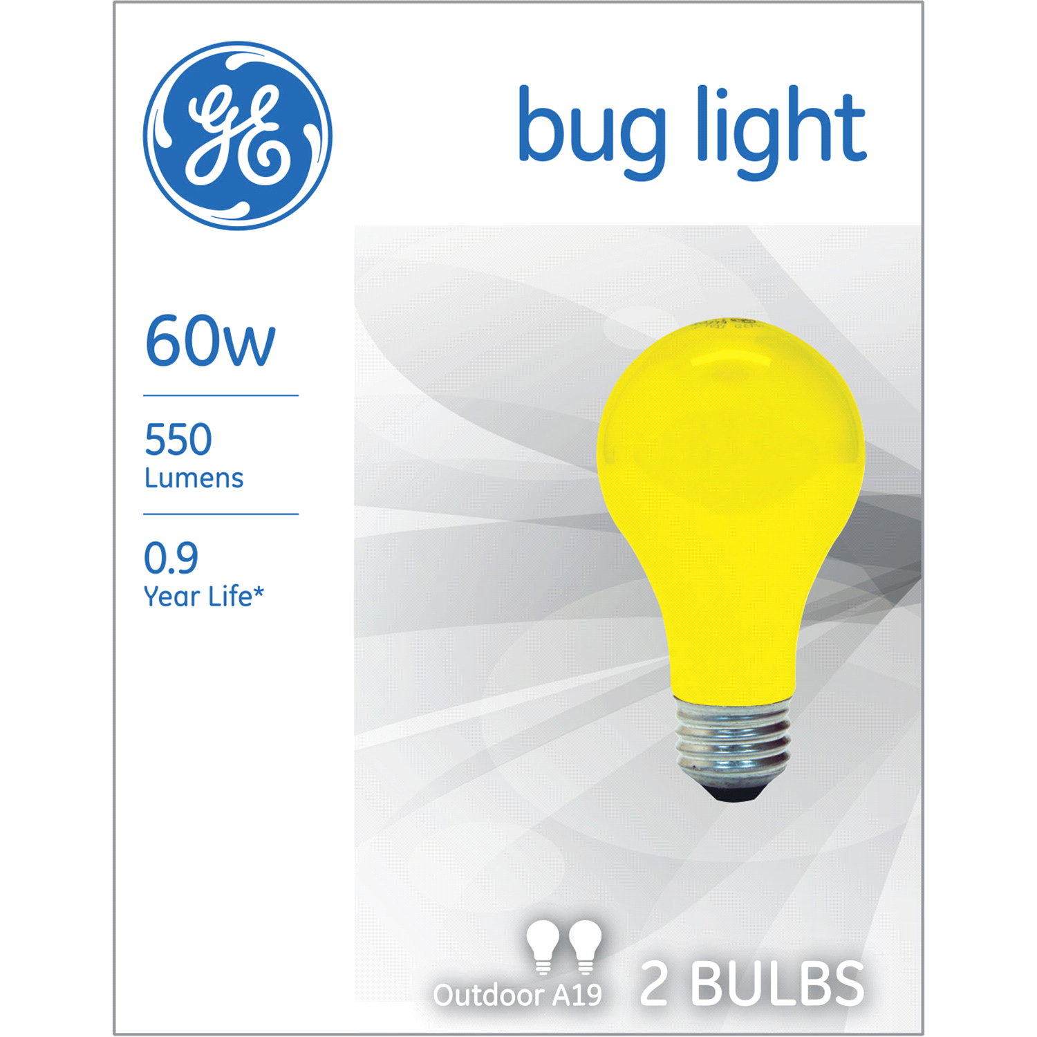 slide 1 of 2, Ge Bug Light 60 Watt A19 2-Pack, 2 ct
