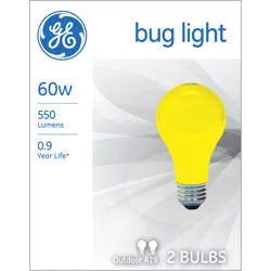 Ge Bug Light 60 Watt A19 2-Pack