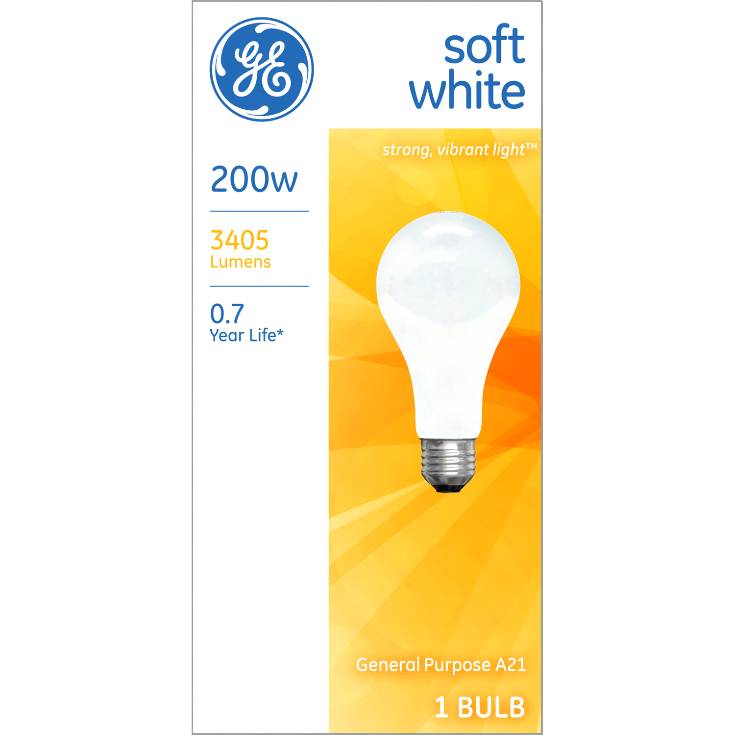 slide 1 of 2, GE 200 Watt A21 Soft White Bulb, 1 ct