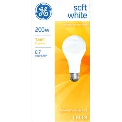 GE 200 Watt A21 Soft White Bulb
