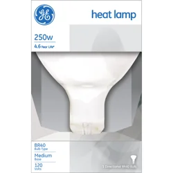 GE 250W R-40 Warm Up Infrared Heat Lamp Light Bulb