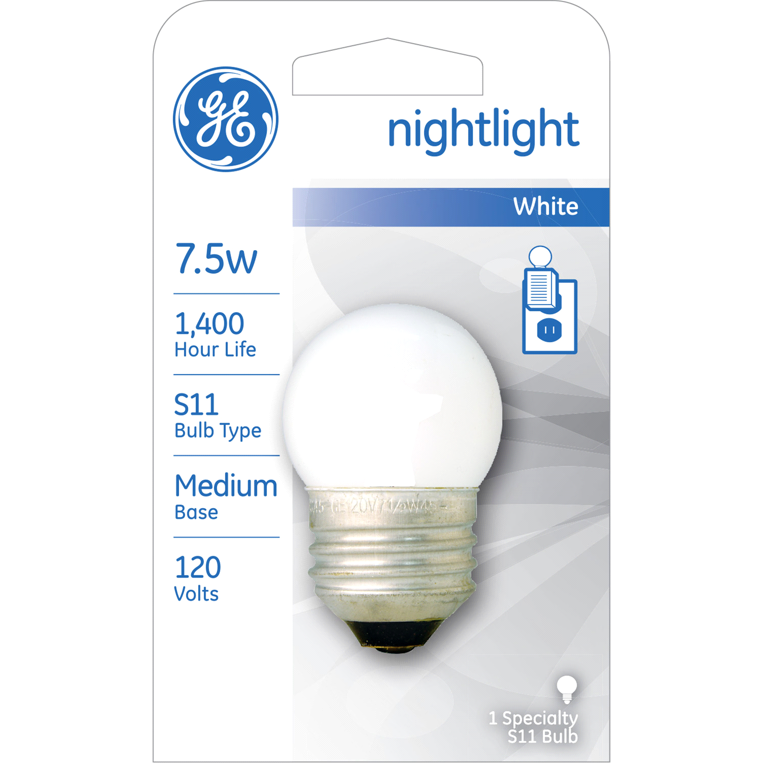 slide 1 of 2, GE 7.5w White Nightlight Light Bulb 1 ea, 1 ct
