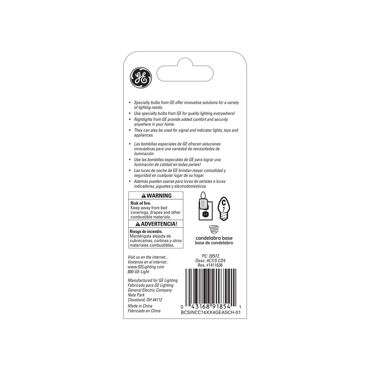 slide 2 of 2, GE 4-Watt Nightlight Incandescent Light Bulb - Clear, 4 ct