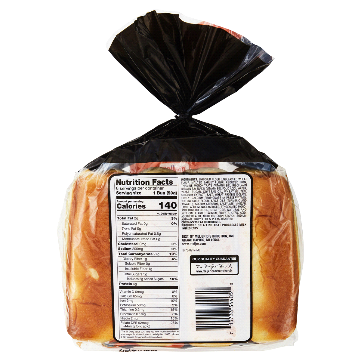 slide 2 of 2, Meijer Gourmet Griller Hawaiian Hot Dog Bun, 8 ct