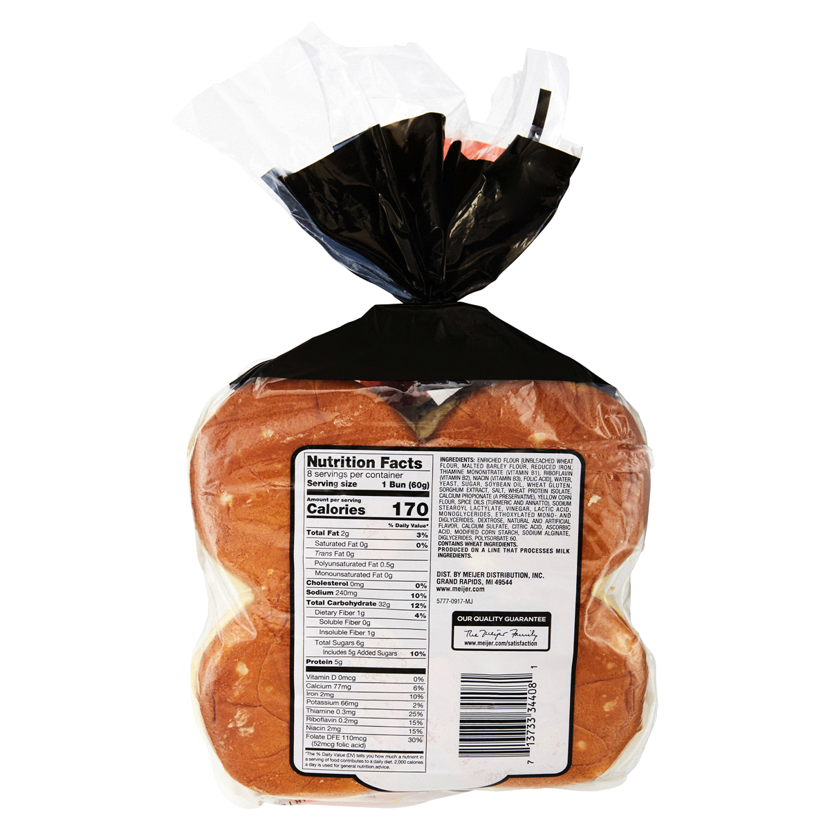 slide 2 of 2, Meijer Gourmet Griller Hawaiian Hamburger Bun, 8 ct