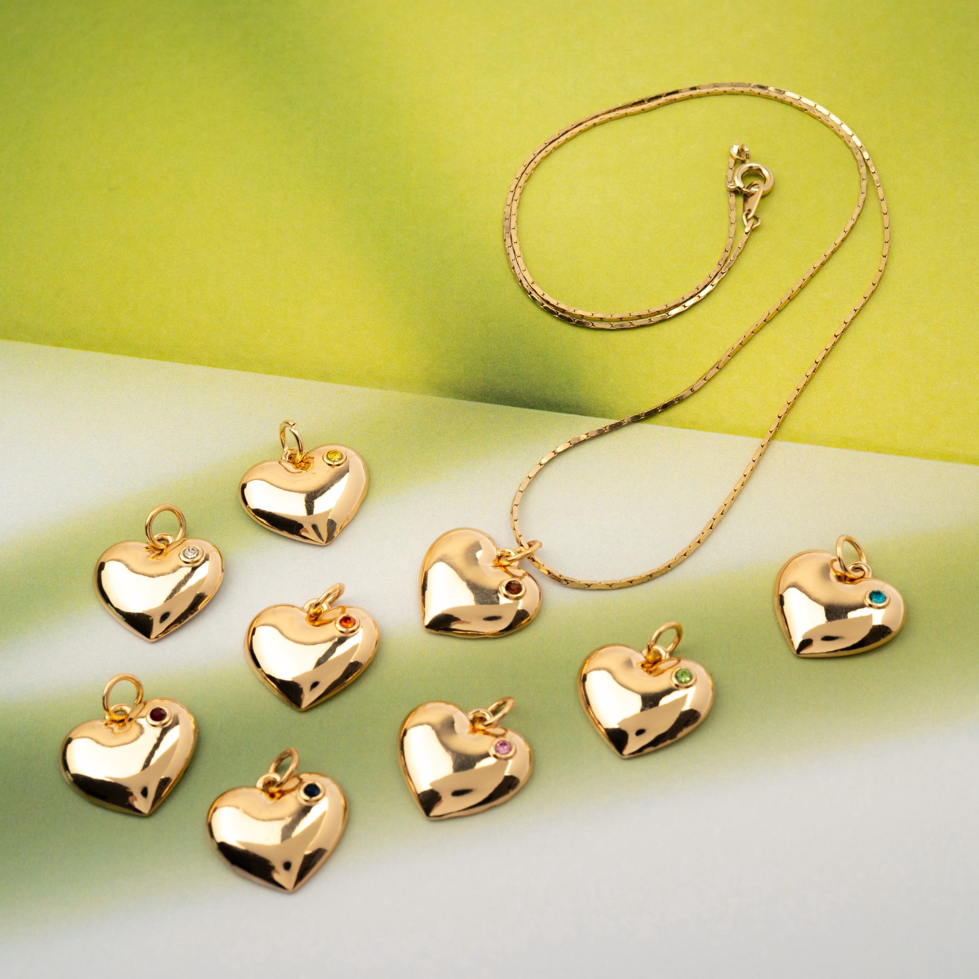 slide 2 of 3, Crystal Lane Diy Gold Rhinestone Heart Charms, 9ct., 9 ct