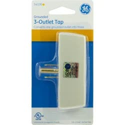 GE Grounded 3-Outlet Tap Wall Outlet - Ivory