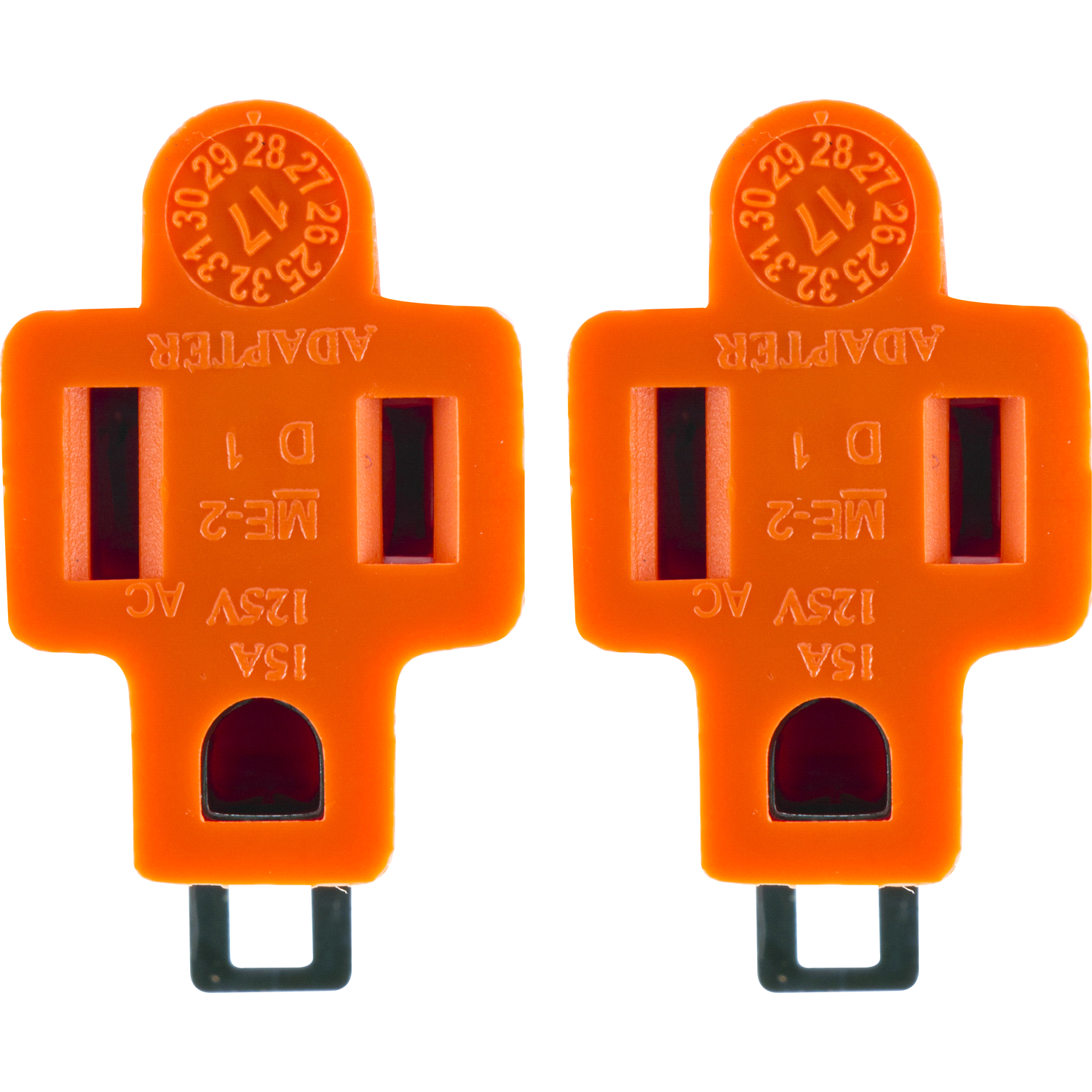 slide 1 of 2, GE Polarized Grounding Adapter Plug, Orange, 2 ct