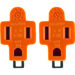 GE Polarized Grounding Adapter Plug, Orange