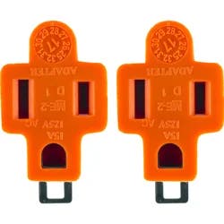 GE Polarized Grounding Adapter Plug, Orange