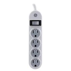 GE 4 Outlet Power Strip, White