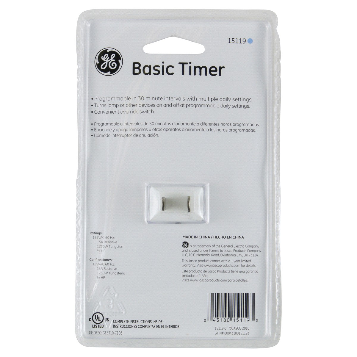 slide 2 of 2, GE Indoor/Plug-In Basic Timer 1 Each, 1 ct