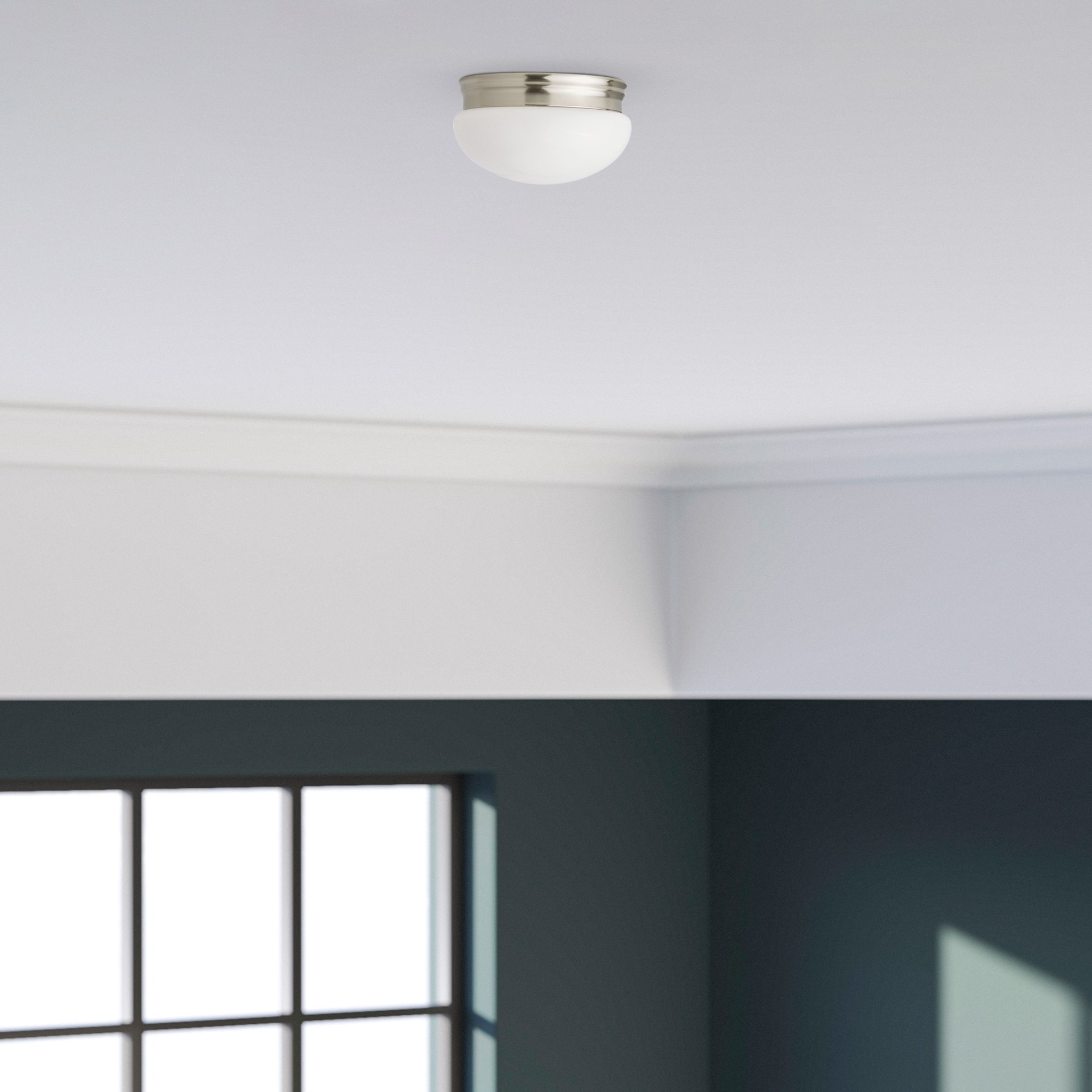 slide 4 of 5, Project Source 1 -Light 9.25-in Brushed Nickel Flush Mount Light, 1 ct