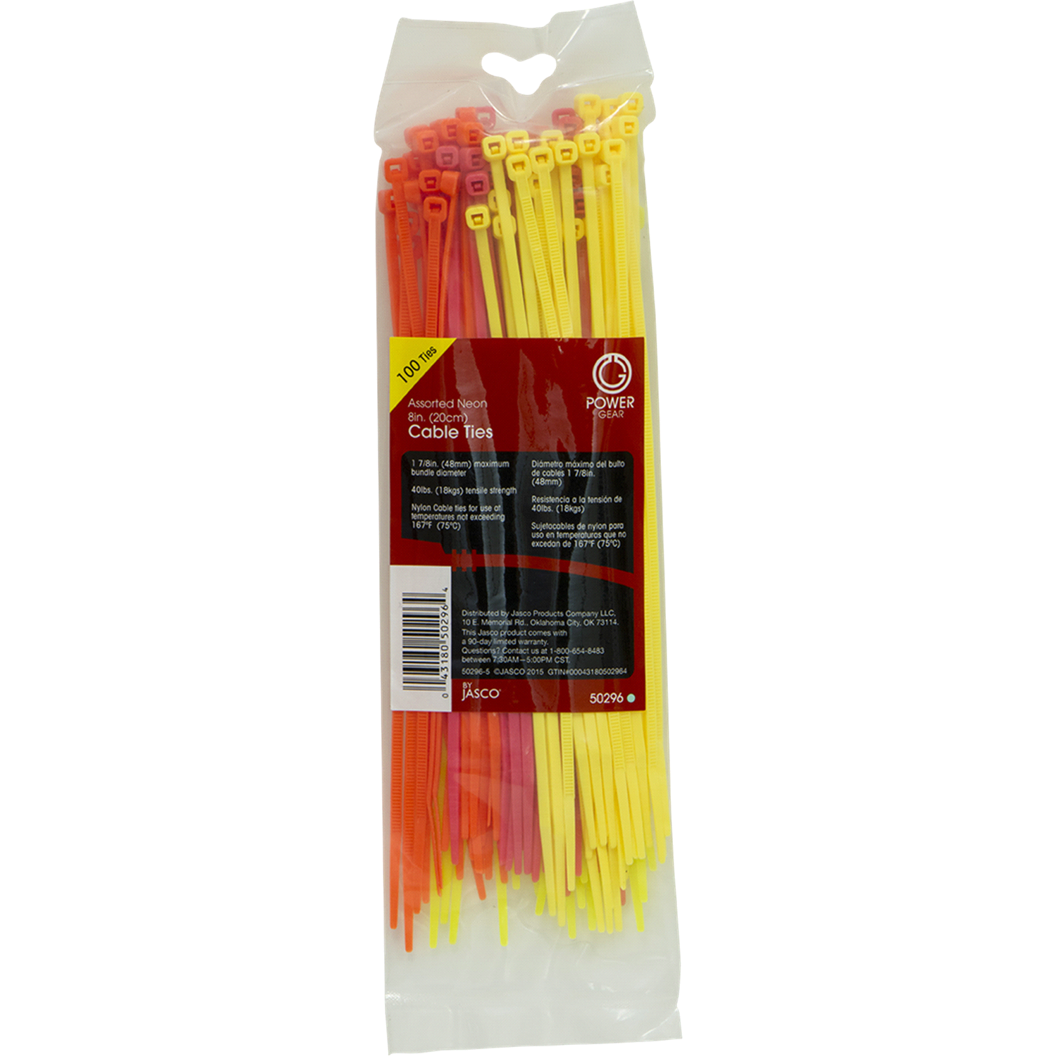 slide 1 of 2, GE Power GEar Assorted Neon Cable Ties, 8 in