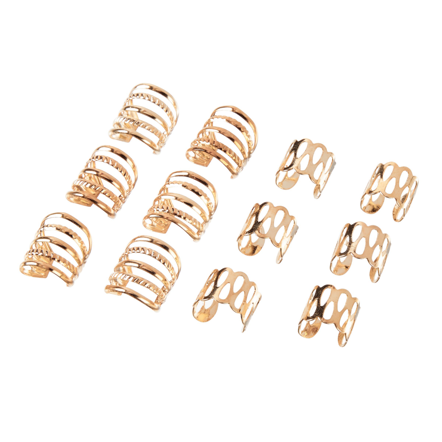 slide 2 of 2, scünci Scunci Primp Metal Hair Rings 12pk, 12 ct