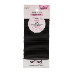 scünci 2X Stronger Fine Hair Elastics 40pk
