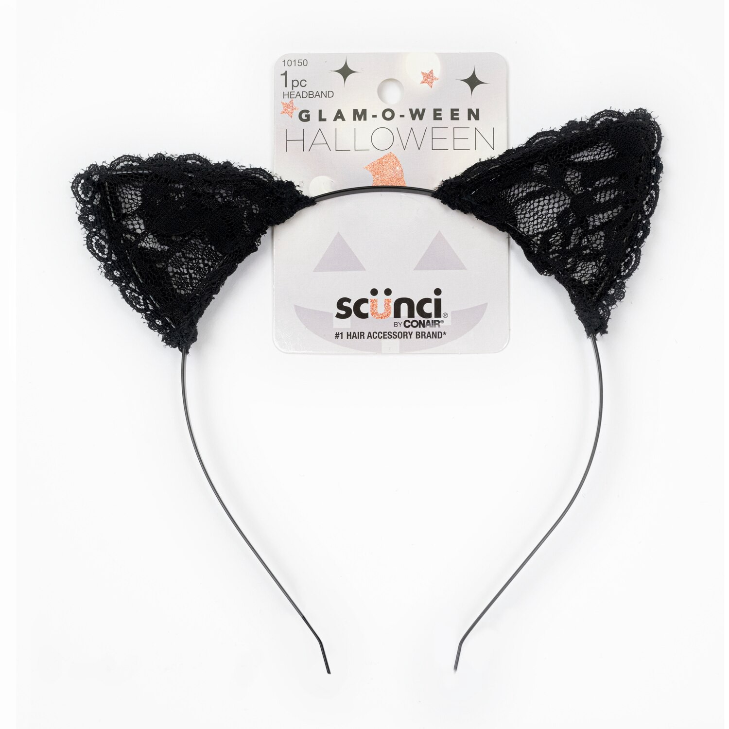 slide 1 of 1, Scunci Halloween Lace Cat Ear Headband, 1 Ct, 1 ct