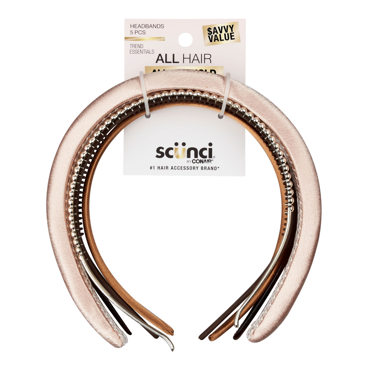 slide 1 of 5, Scunci Mixed Headbands, 5 ct