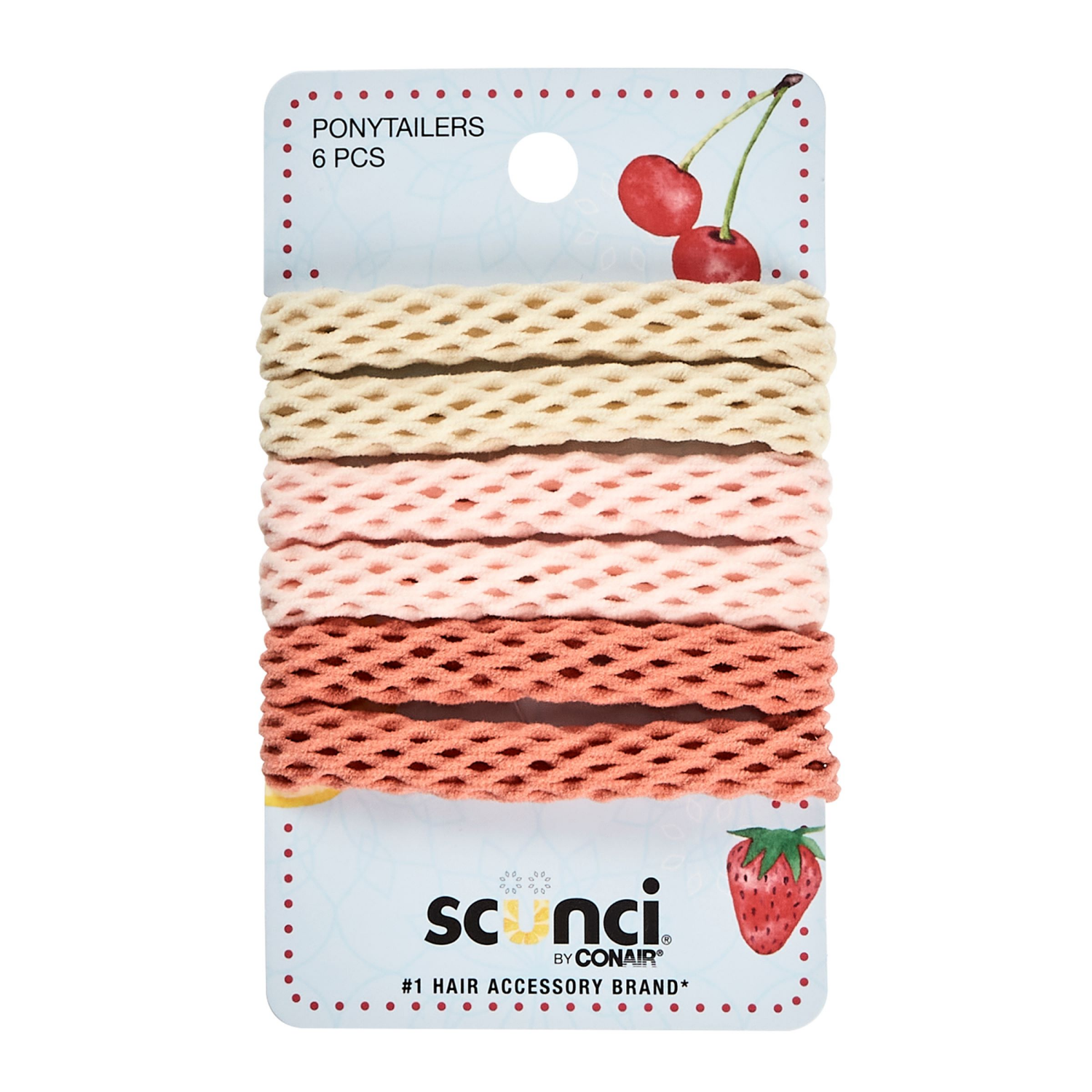 slide 1 of 2, scünci Scunci Netted Hosiery Elastics 6 pk, 6 ct