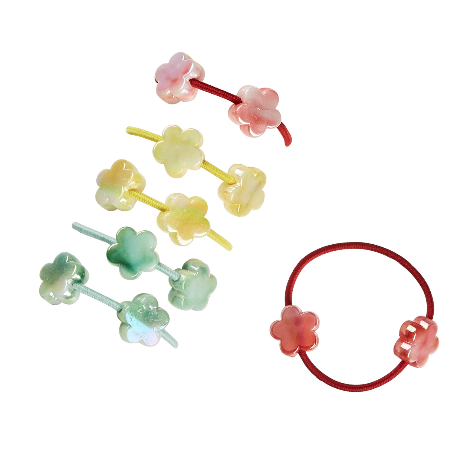 slide 2 of 2, scünci Scunci Flower Elastics 6 pk, 6 ct