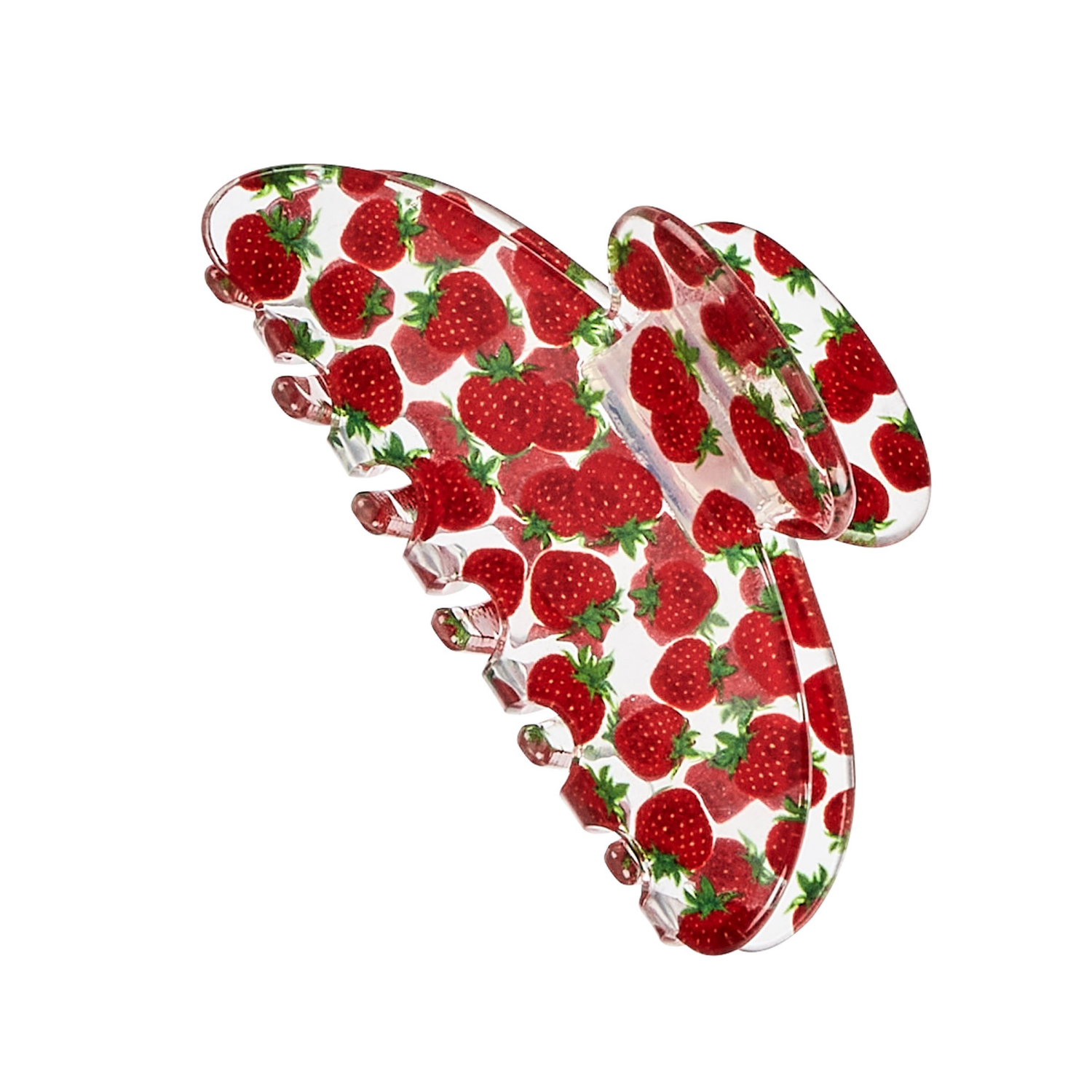 slide 2 of 2, scünci Scunci Printed Strawberry Claw Clip 1pk, 1 ct