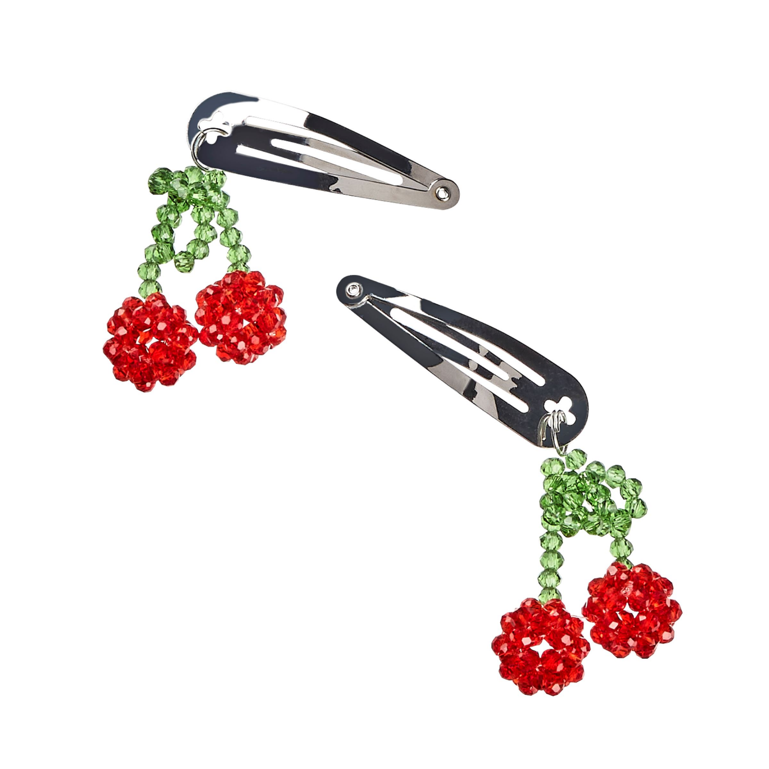 slide 2 of 2, scünci Scunci Snap Clips with Cherries 2 pk, 2 ct