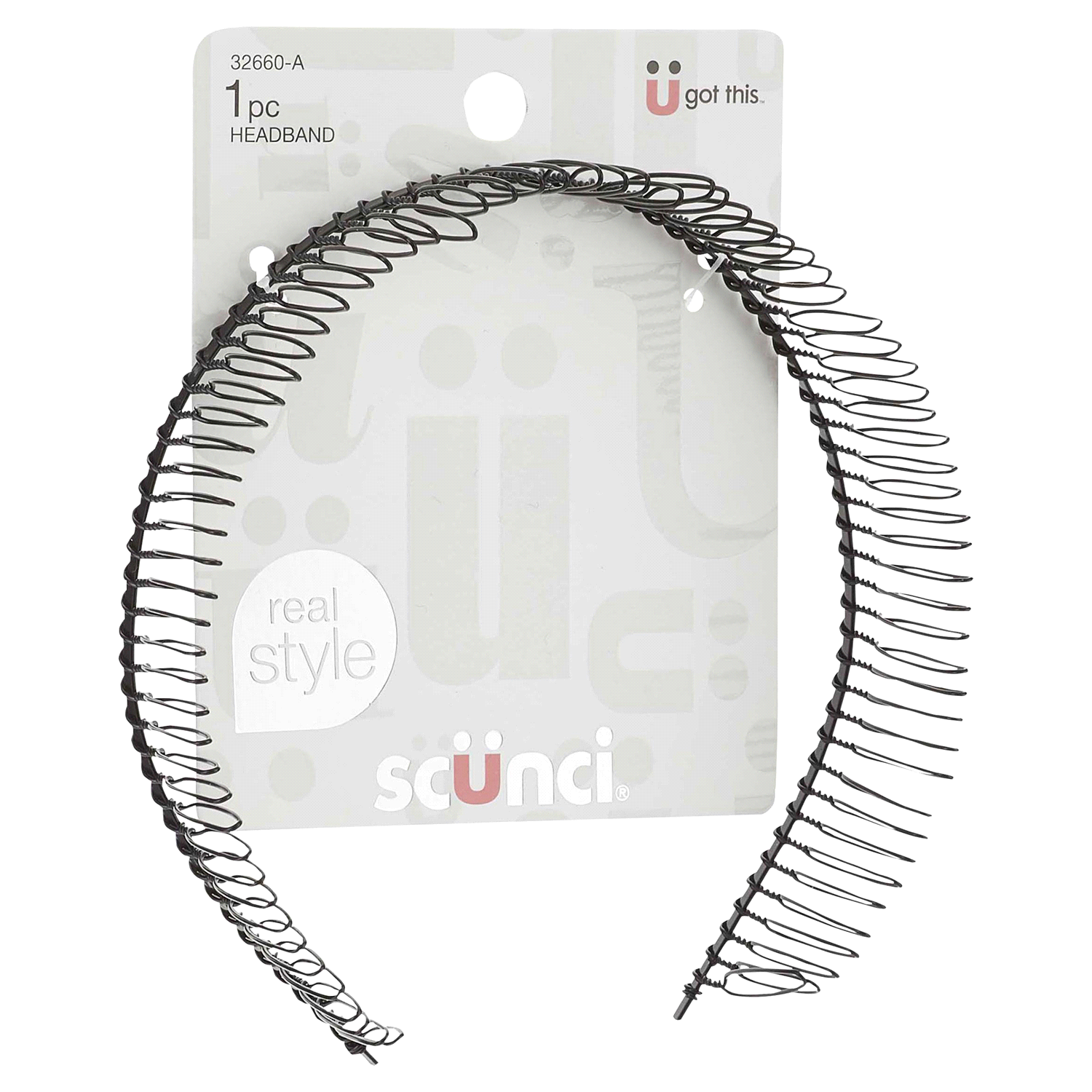 slide 1 of 1, scünci Real Style Metal Comb Headband, 1 ct