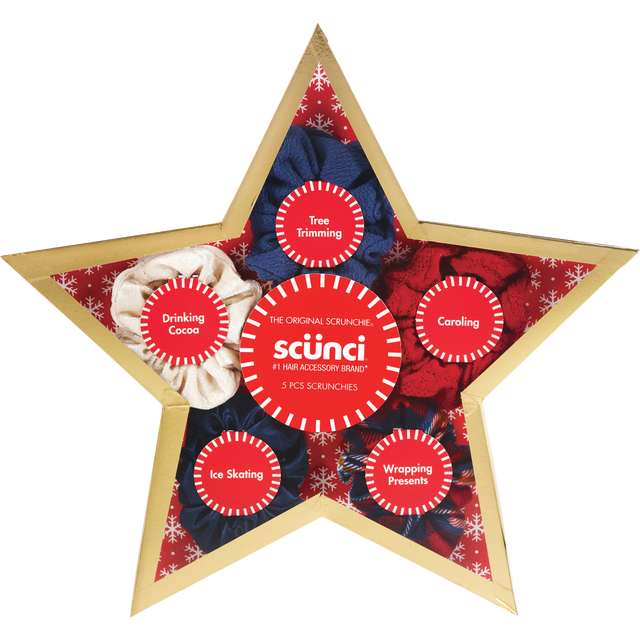 slide 1 of 1, 5-Pk Class Scrunch Star Xmas, 5 ct
