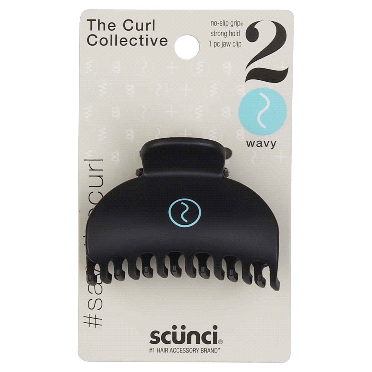 slide 1 of 2, scünci The Curl Collective No-Slip Grip 2 Wavy Jaw Clip 1 ea, 1 ct