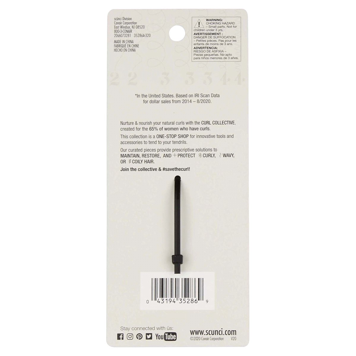 slide 9 of 9, scünci The Curl Collective Wide Teeth Curly 3 Jaw Clip 1 ea, 1 ct