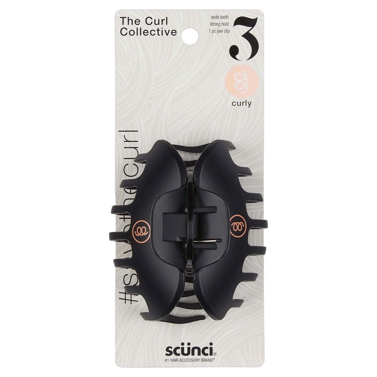 slide 1 of 9, scünci The Curl Collective Wide Teeth Curly 3 Jaw Clip 1 ea, 1 ct