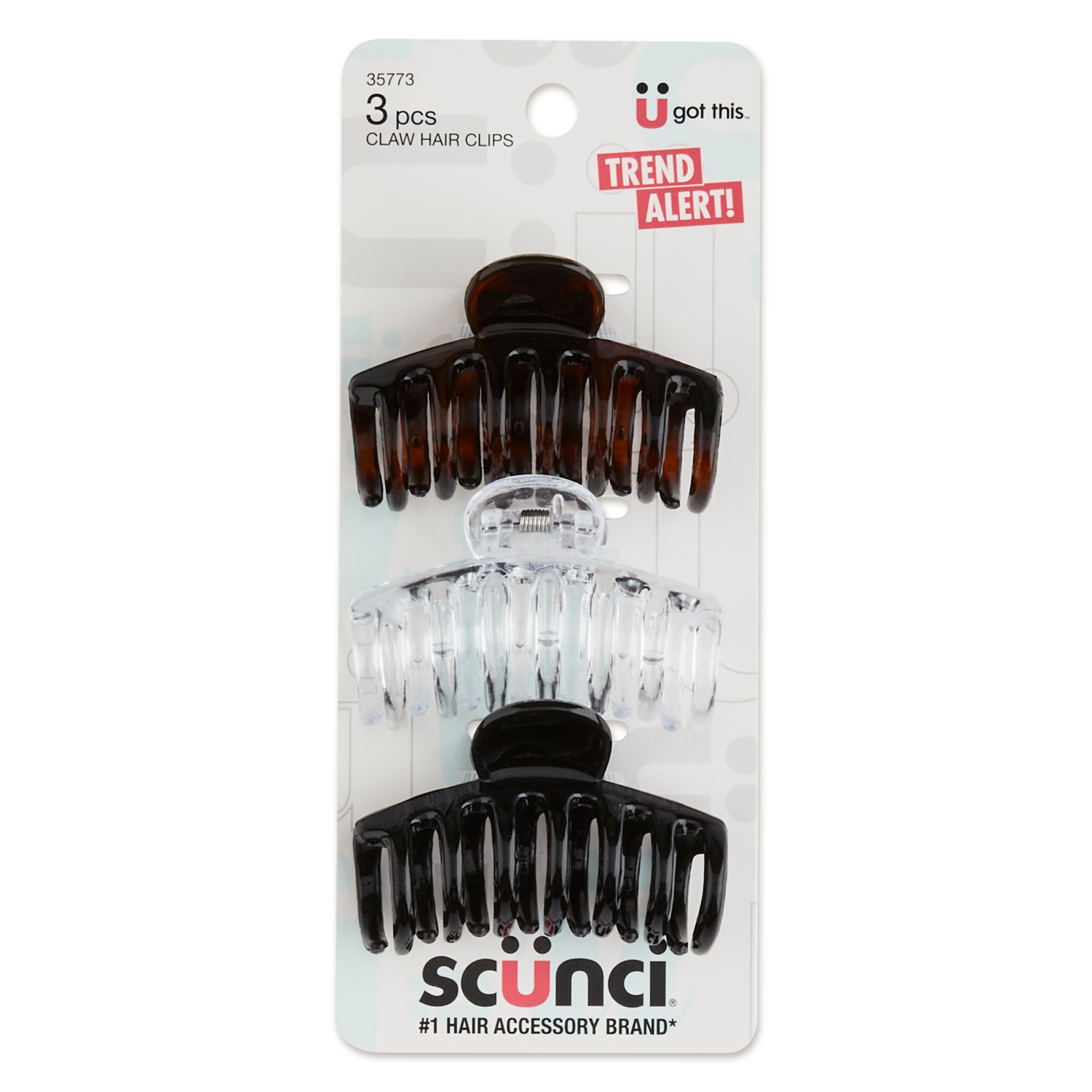 slide 1 of 2, scünci U Got This Jaw Clips 3 ea Card, 3 ct