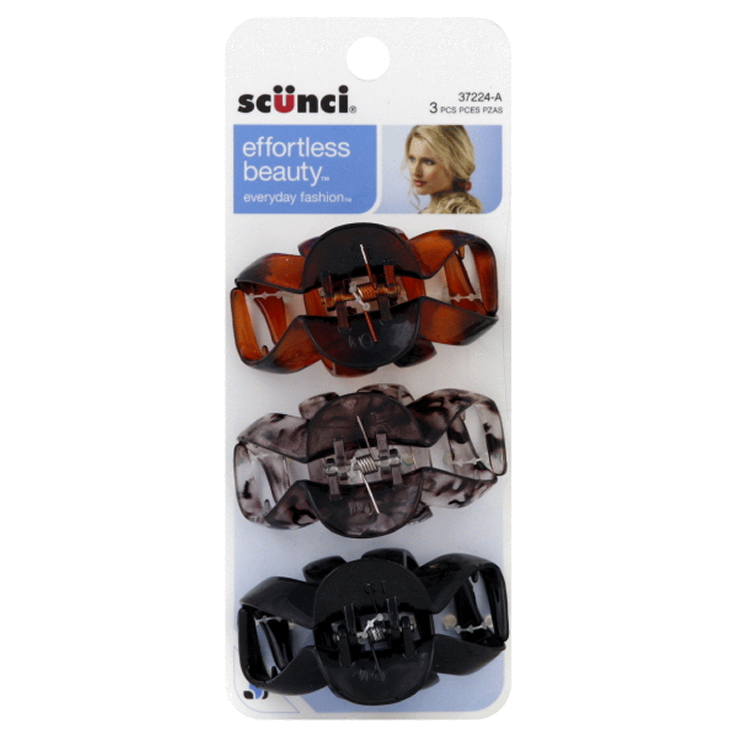 slide 1 of 1, scünci Claw Clips 3 Each, 3 ct