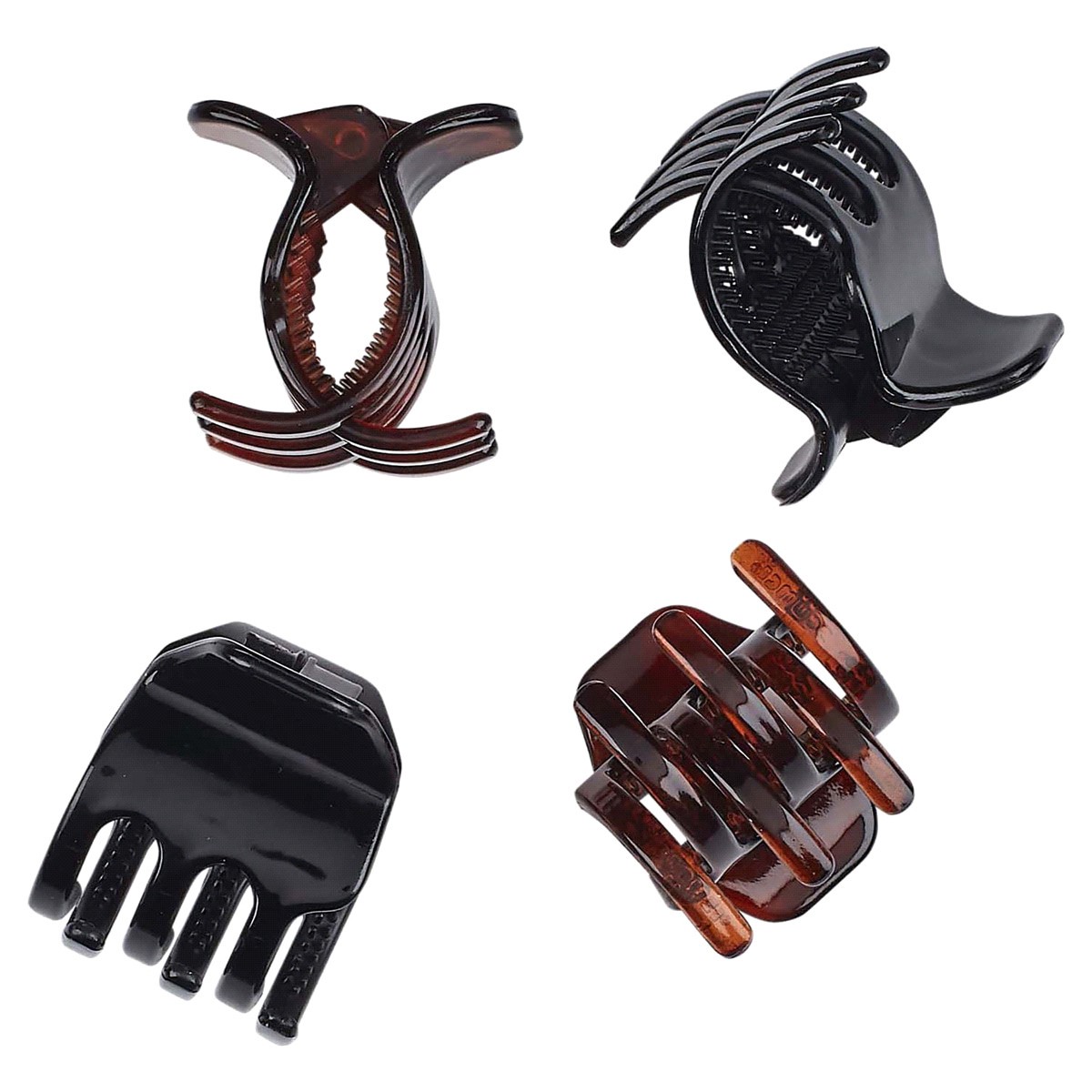 slide 2 of 2, scünci No-Slip Grip Claw Clips 4 Each, 4 ct