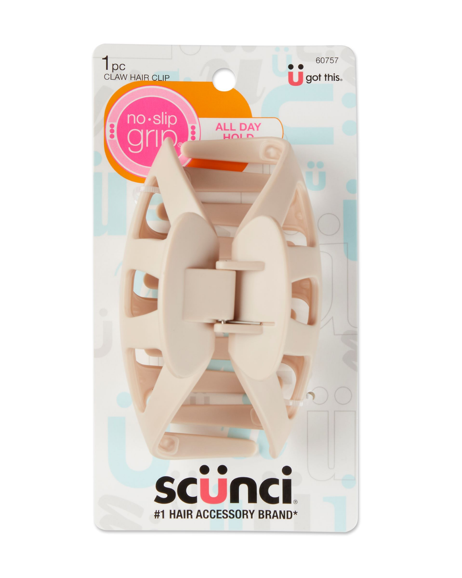 slide 1 of 2, scünci No-Slip Grip Claw Clip 1 Each, 1 ct