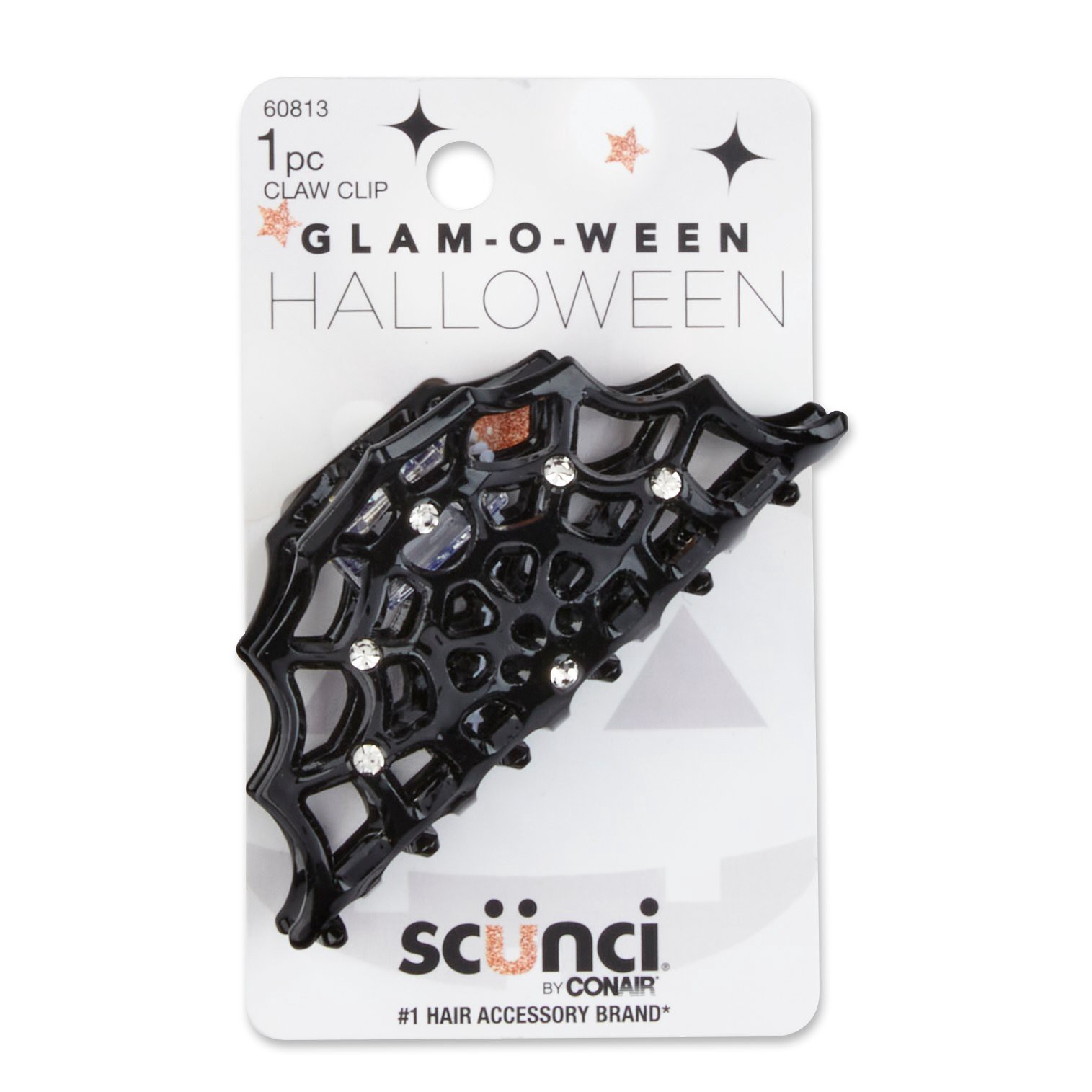 slide 1 of 1, Scunci Glam-O-Ween Spiderweb Claw Clip, 1 ct