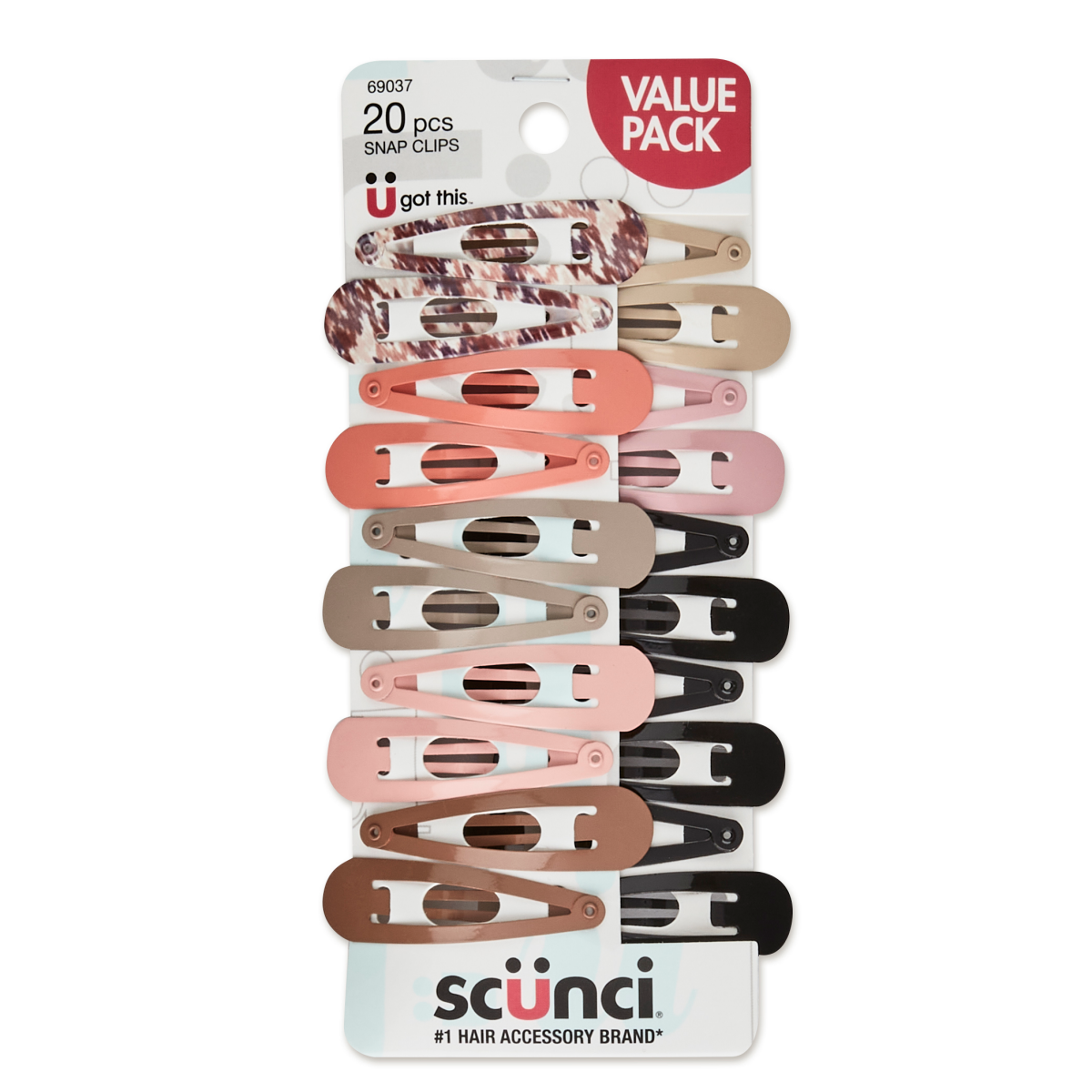 slide 1 of 9, scünci Snap Clips Savvy Value 20 Each, 20 ct