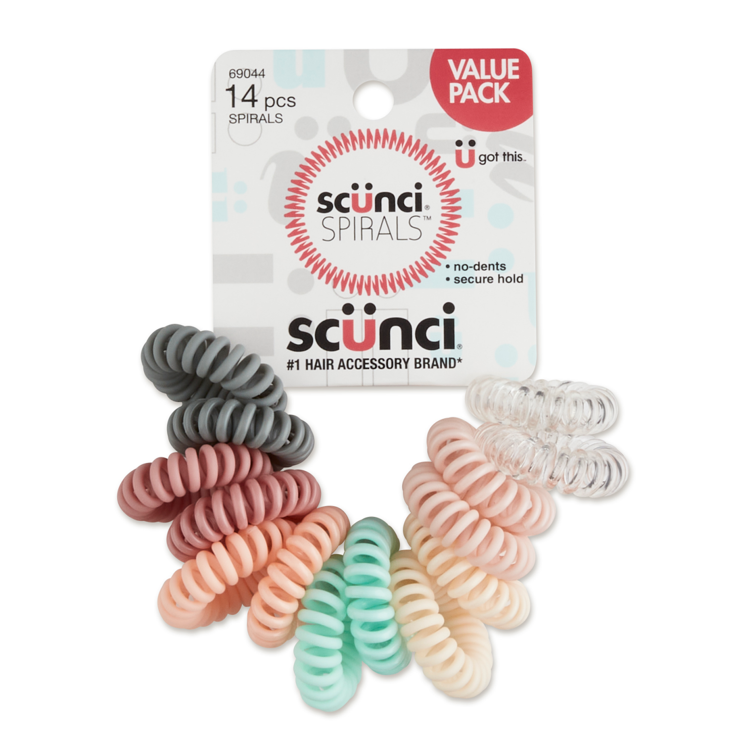 slide 1 of 1, scünci Dent-Free Hold Spirals Savvy Value 14 Each, 14 ct
