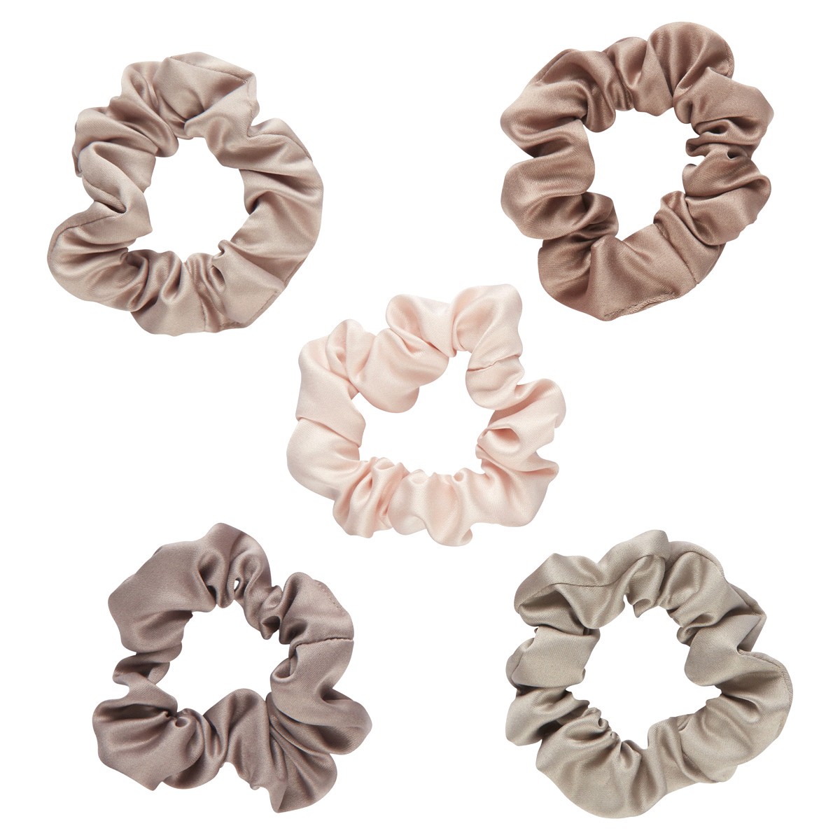 slide 2 of 2, scünci Basik Satin Scrunchies, 5 ct