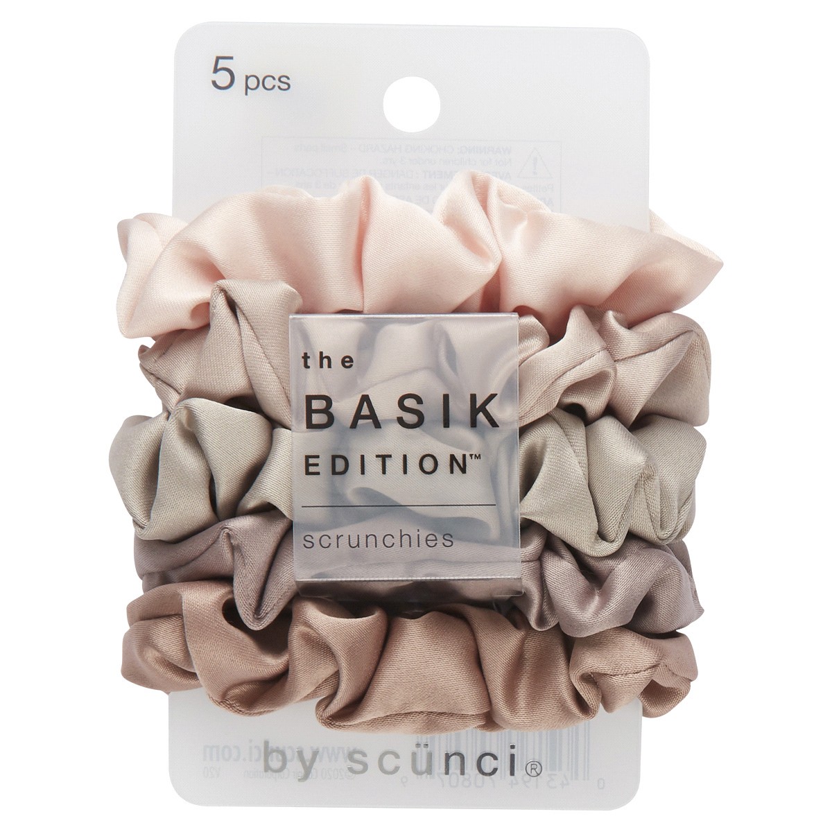 slide 1 of 2, scünci Basik Satin Scrunchies, 5 ct
