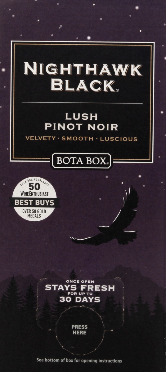 slide 8 of 9, Bota Box Lush Pinot Noir Nighthawk Black, 3 liter