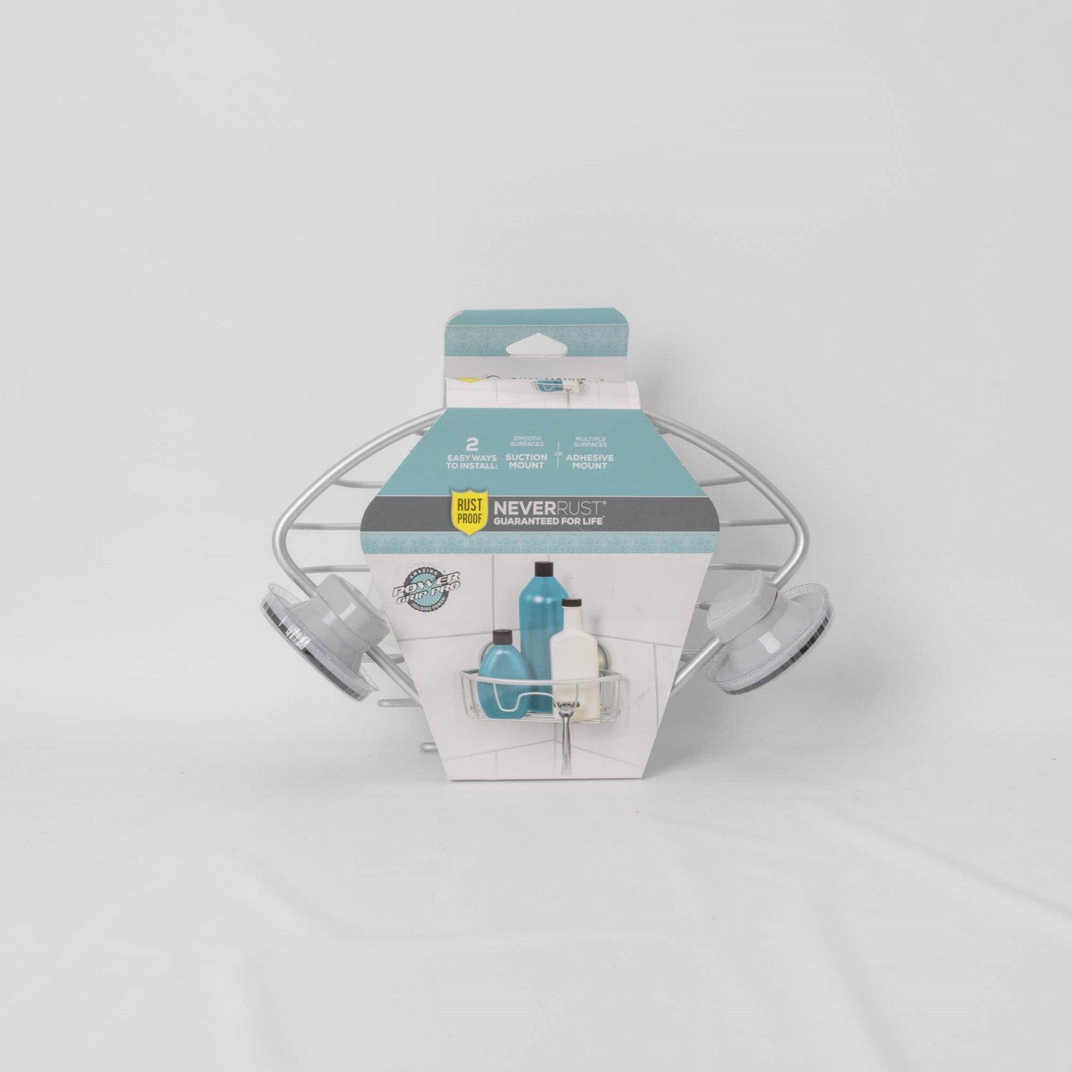 slide 2 of 3, Zenna Home NeverRust Multi-Surface Dual Mount Corner Basket 1 ea, 1 ct