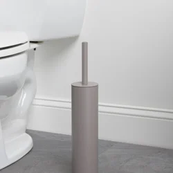 Zenna Home Extra Slim Toilet Bowl Brush Holder, Nickel