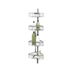 Zenna Home Tension Pole Shower Caddy, Satin Nickel