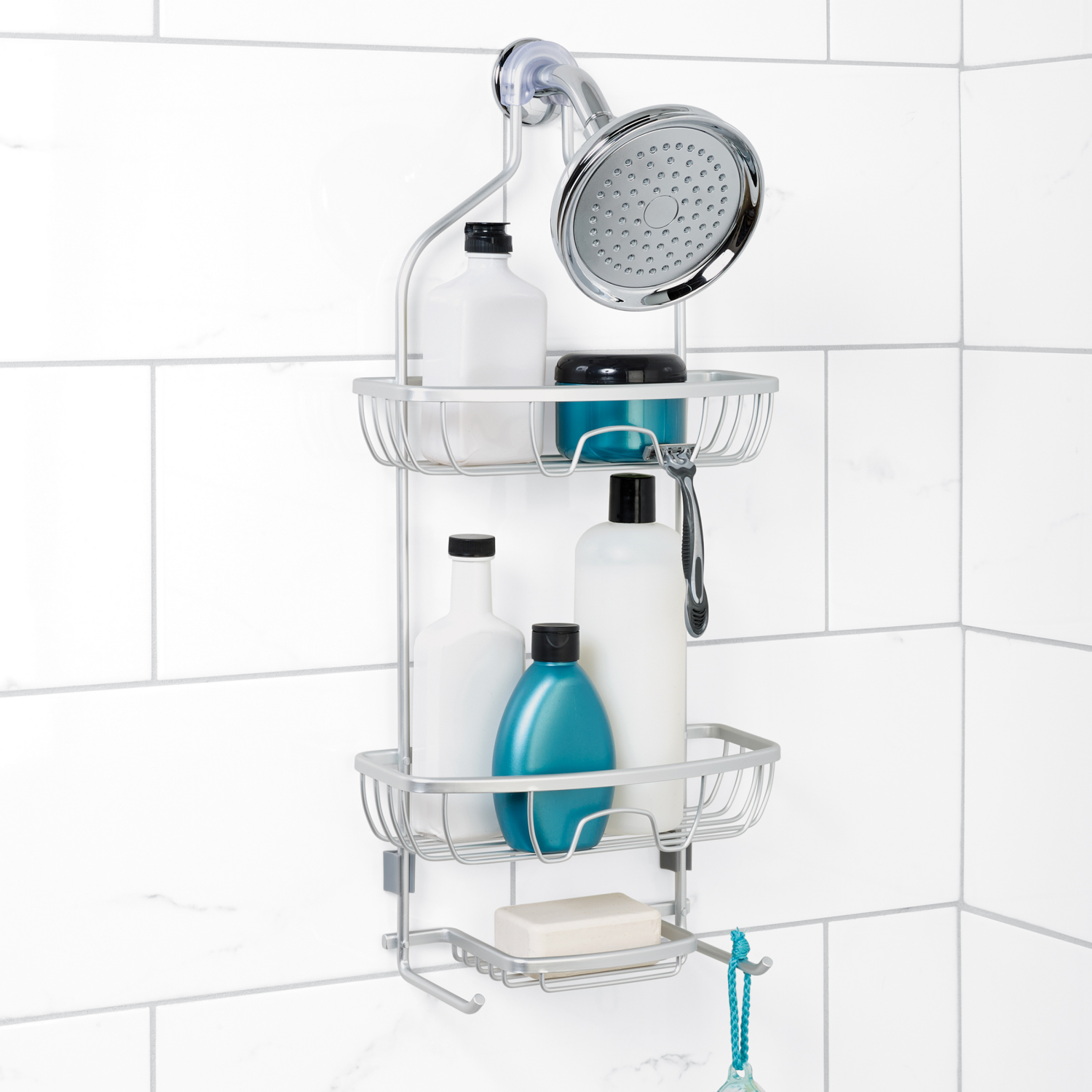 slide 1 of 2, Zenna Home NeverRust Aluminum Shower Caddy 1 ea, 1 ct