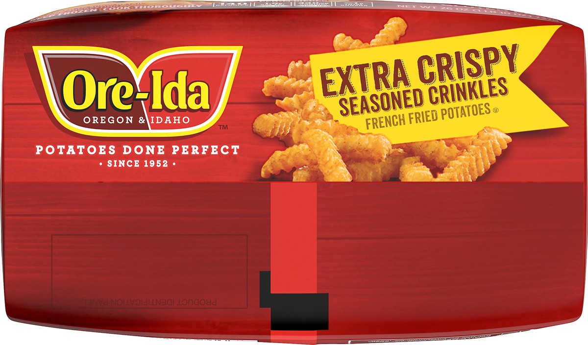 slide 4 of 9, Ore-Ida Extra Crispy Seasoned Crinkles French Fries Fried Frozen Potatoes, 26 oz Bag, 26 oz